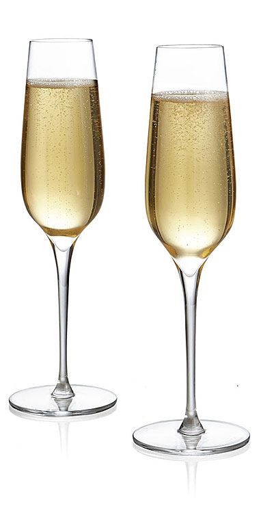 Nambe Vie Crystal Champagne Toasting Crystal Flute, Pair