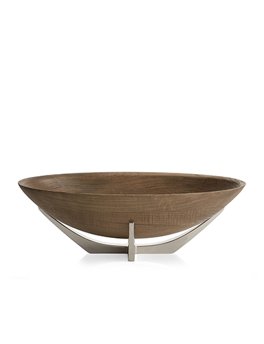 Nambe Metal and Wood Cabo Oval Serving Bowl