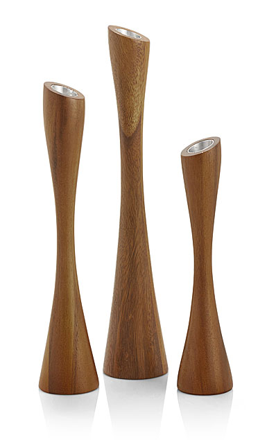 Nambe Grove Candlesticks Set of Three