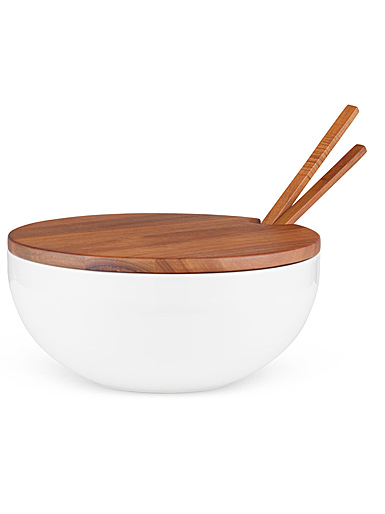 Nambe 12" Duets Salad Bowl with Lid and Servers