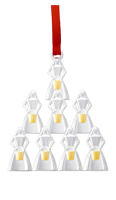 Nambe Holiday 2023, Twelve Days of Christmas Ornament: Eight Maids A Milking