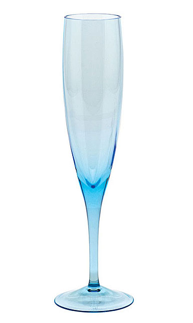 Moser Optic Champagne Flute Aquamarine, Single