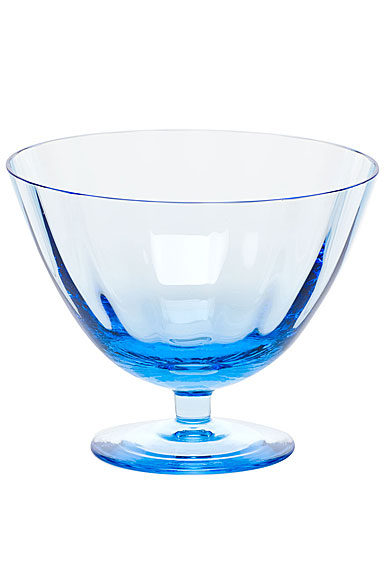 Moser Crystal Optic Footed Bowl 5.1" Aquamarine