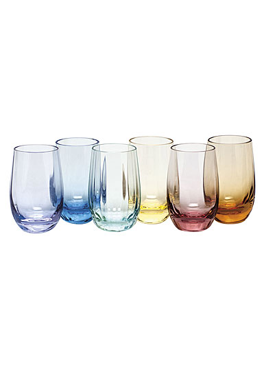 Moser Crystal Optic Vodka 2.7 Oz. Set Of 6 Rainbow Colors