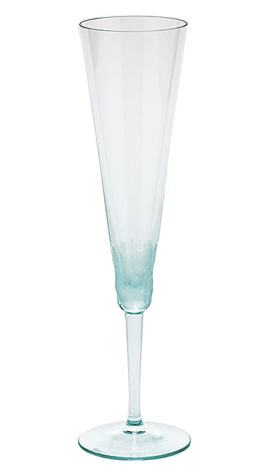 Moser Crystal Pebbles Champagne Flute, Beryl Green, Single