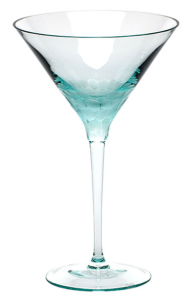 Moser Crystal Pebbles Martini Glass, Beryl Green, Single