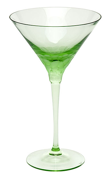 Moser Crystal Pebbles Martini Glass, Ocean Green, Single