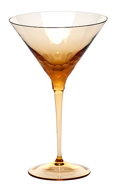 Moser Crystal Pebbles Martini Glass, Topaz, Single