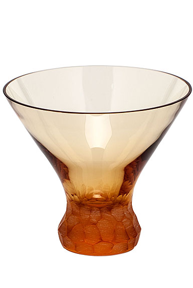 Moser Crystal Pebbles Stemless Martini Glass, Topaz, Single