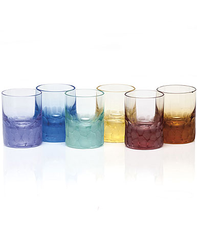 Moser Crystal Pebbles Shot Glasses, Set of 6, Rainbow Colors