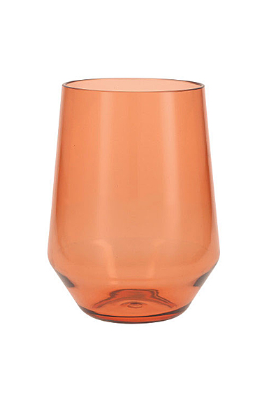 Fortessa Copolyester Terra Cotta Sole Stemless Wine Glass, Single