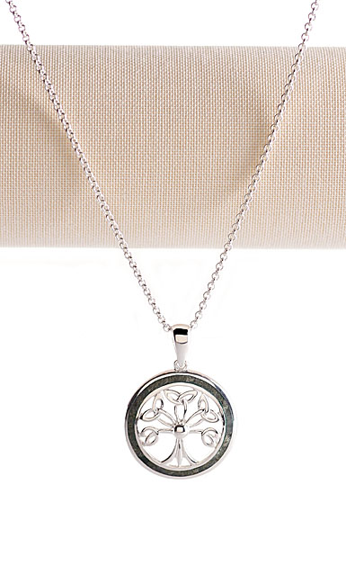 Cashs Ireland Sterling Silver and Connemara Marble Tree of Life Necklace