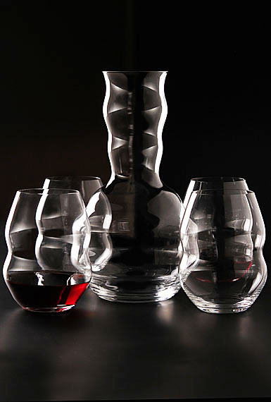 Riedel Swirl Gift Set, 4 Red Wine Glasses + Free Crystal Decanter