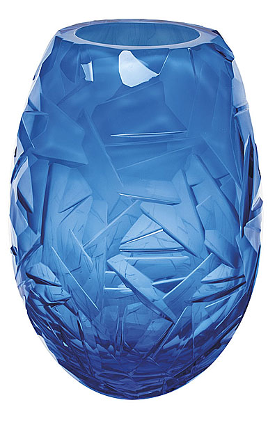 Moser Crystal Danae Vase 11.8" Drift Ice, Aquamarine and White