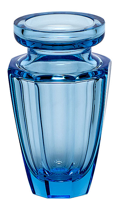 Moser Crystal Eternity Bud Vase 4.5" Aquamarine