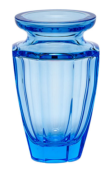 Moser Crystal Eternity Vase 5.9" Aquamarine