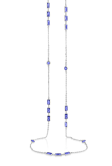 Waterford Jewelry Sterling Silver Necklace White Double Layer Sapphire Corundum