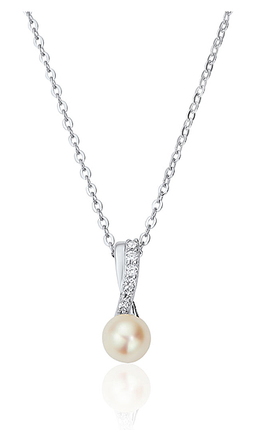 Waterford Jewelry Sterling Silver Pearl Pendant With Stone Set