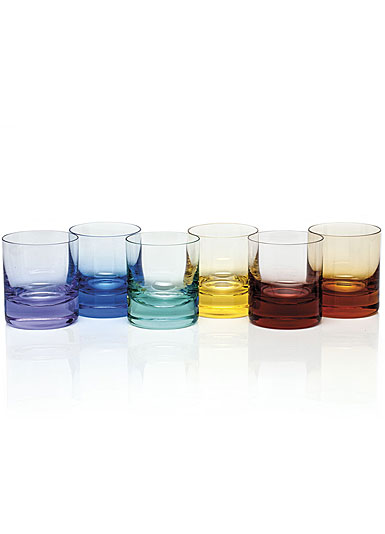 Moser Crystal Whisky D.O.F. 12.5 Oz. Set of 6 Rainbow Colors