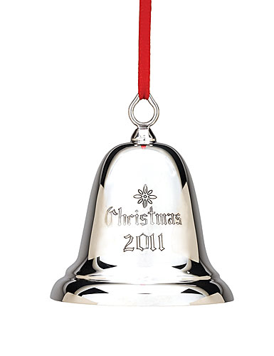 Reed and Barton Sterling Silver 2012 Christmas Bell Ornament, PLAIN