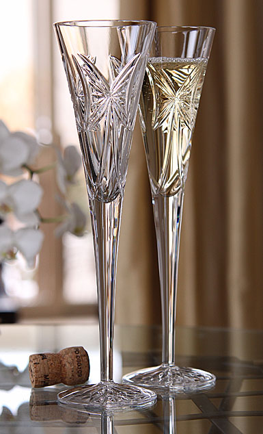 Waterford Wishes Anniversary Flutes, pair