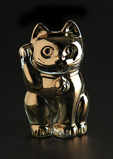 Baccarat Crystal, Lucky Cat, Gold