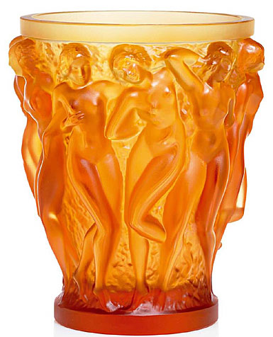 Lalique Bacchantes Vase, Amber