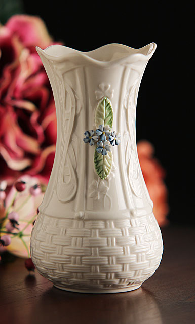 Belleek China Kells Forget Me Not Vase