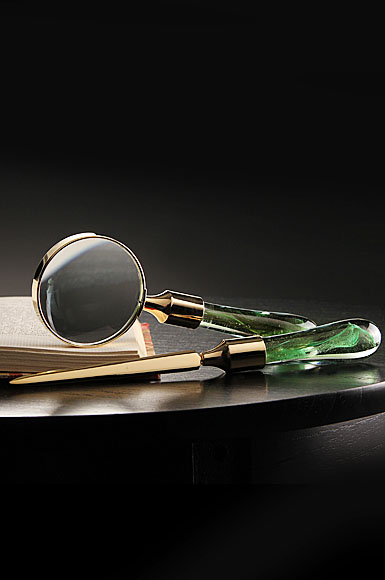 Cashs Ireland, Art Glass Forty Shades of Green, Desk Set
