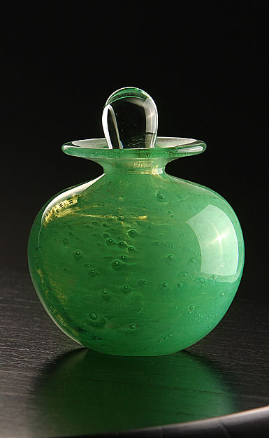 Cashs Ireland, Art Glass Forty Shades of Green, Perfume Bottle