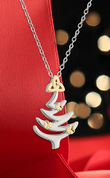Cashs Ireland, Christmas Tree Pendant Necklace