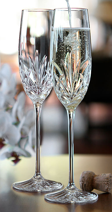 Cashs Shannon Champagne Toasting Flutes, Pair