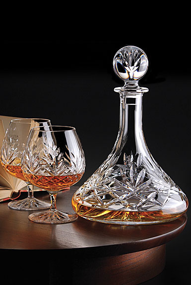 Cashs Ireland, Annestown Captain's Set, Crystal Ships Decanter and Pair of Crystal Brandy Glasses