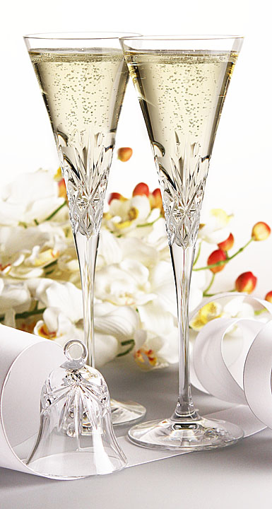 Cashs Ireland, Crystal Annestown Champagne Toasting Flutes, Pair