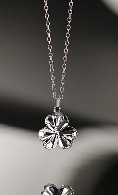 Cashs Ireland Crystal Shamrock Pendant Necklace, Small