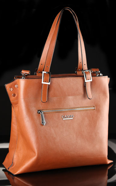 Cashs Ireland, Top Grain Leather Cara Veau Cognac Handbag, Limited Edition