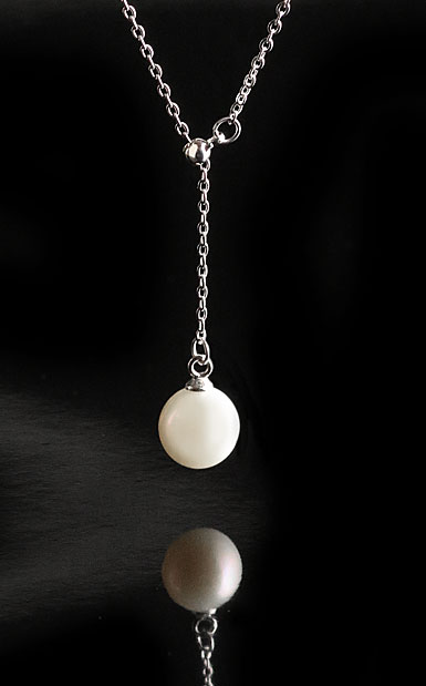Cashs Ireland, White Luster Pearl, Sterling Silver Long Pendant Necklace
