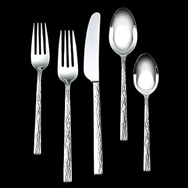 Vera Wang Wedgwood Hammered Stainless Flatware, 5 Piece Place Setting 