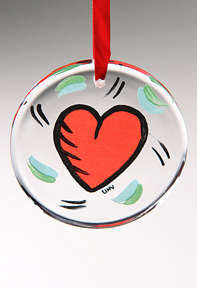Kosta Boda Hearts Disc Ornament
