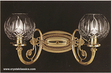 Waterford Lismore Wall Sconce Double, Polished Brass Finish
