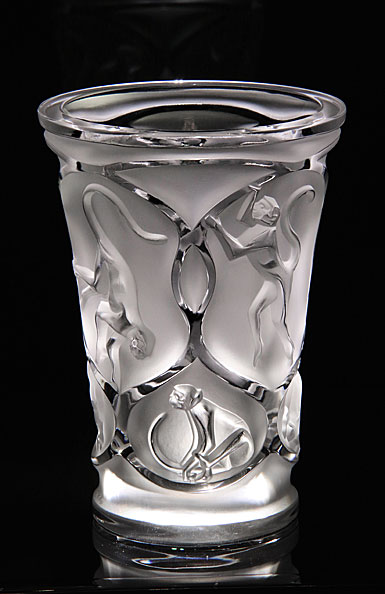Lalique Monkey Vase, Clear