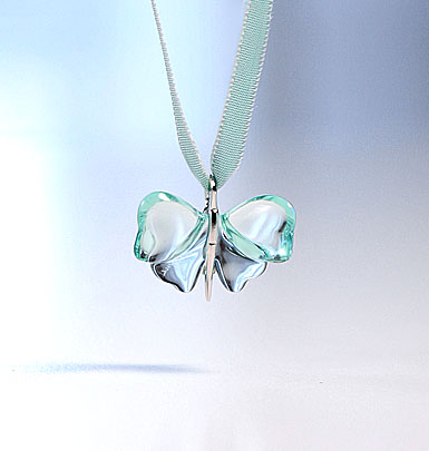 Lalique Papillon Silver Lagoon Necklace