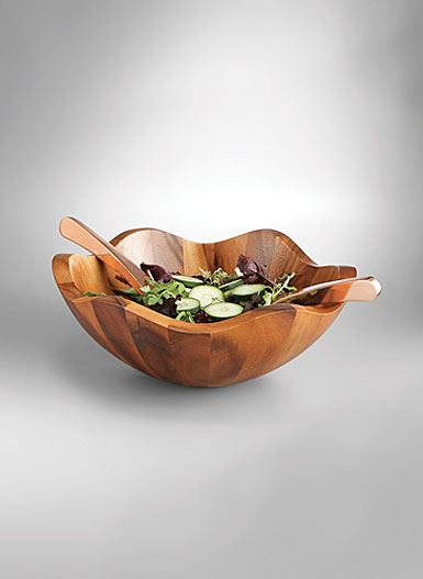 Nambe Copper Canyon Salad Bowl with Servers