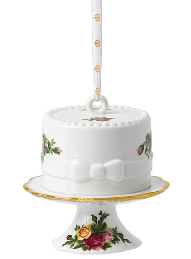 Royal Albert Old Country Roses Cake with Cake Stand 2018 Ornament