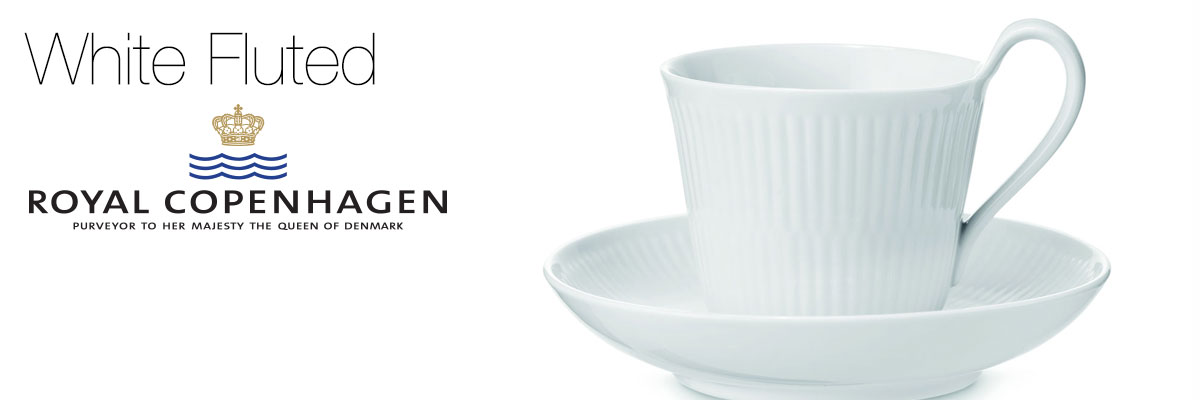 Royal Copenhagen - White Fluted Full Lace Coffee Cup & Saucer 5 oz