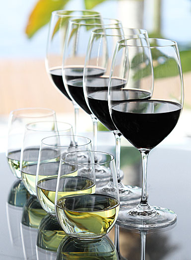Riedel 4 Vinum Cabernet, Merlot + 4 Free O Chardonnay Glasses