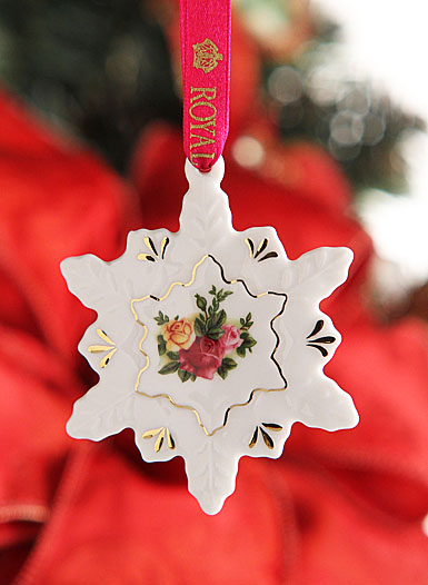 Royal Albert Old Country Roses Snowflake Ornament