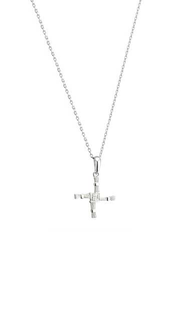 Cashs Ireland Sterling Silver St. Brigid's Small Cross Pendant Necklace