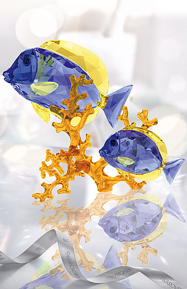 Swarovski Crystal, Paradise Doctorfish Couple Sculpture