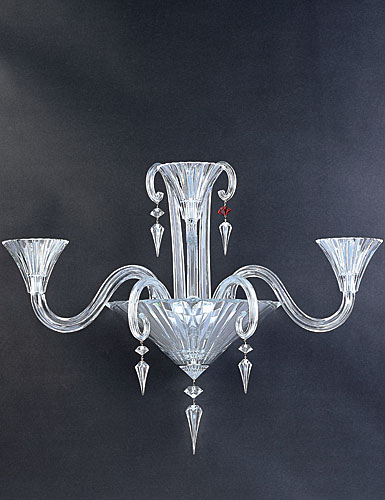 Baccarat Crystal, Mille Nuits 3 Light Wall Crystal Sconce